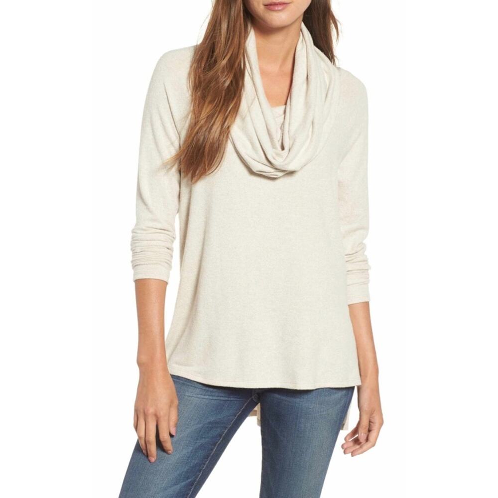 Gibson Cozy Convertible Neckline Tunic in White